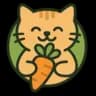 Logo of ai shopping list: a happy cat with a carrot